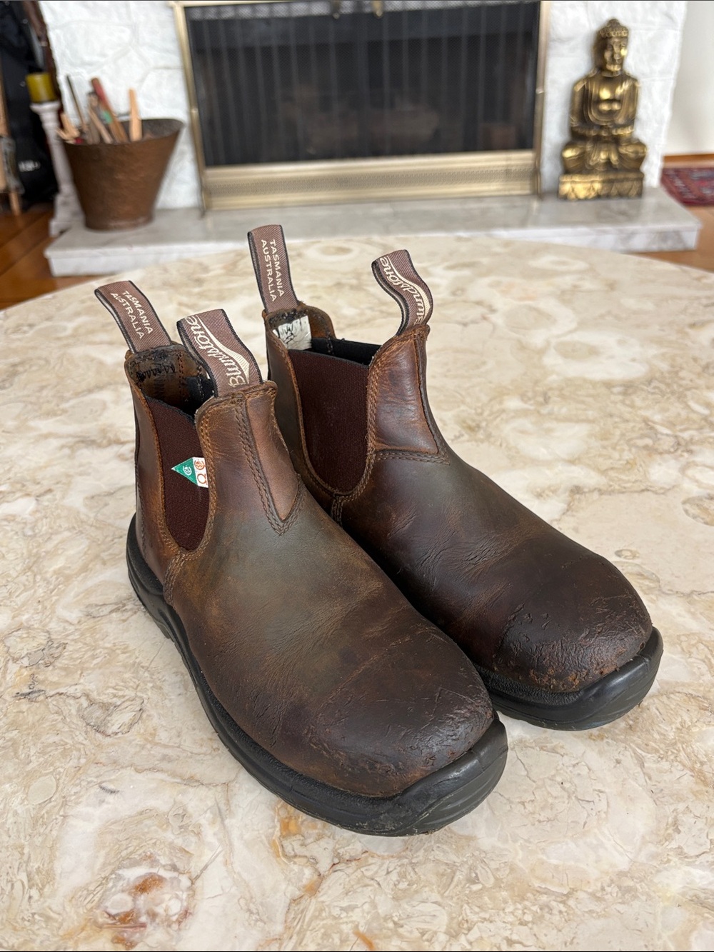 Blundstone Work & Safety Waxy Rustic Brown Leather Chelsea Boots